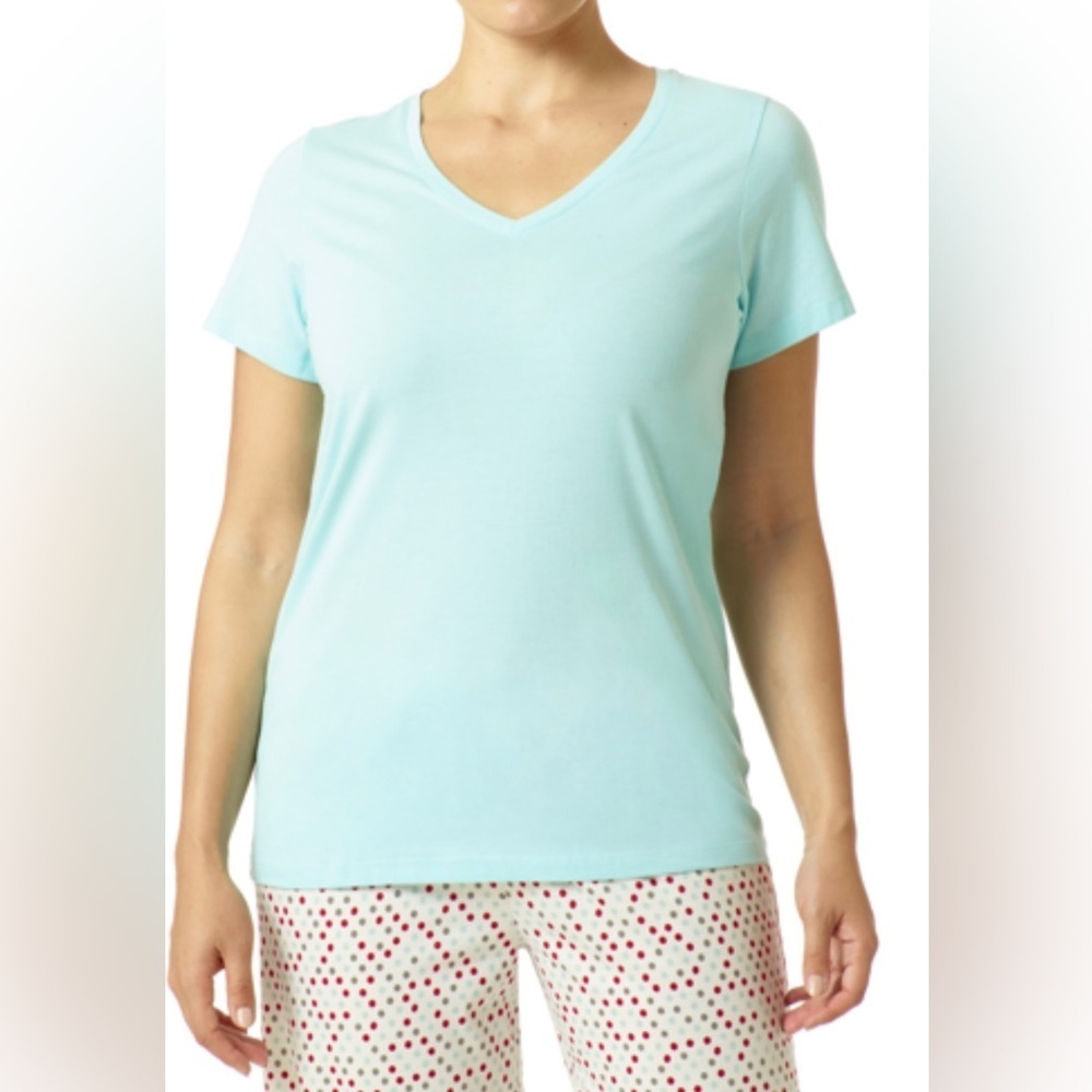 NWT HUE Solid V-Neck Pajama T-Shirt